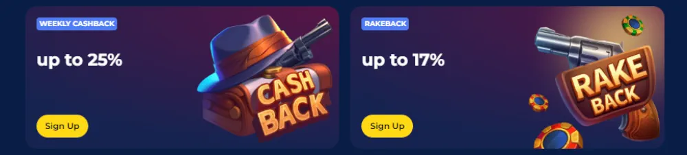 Overzicht van de niveaus van het CarlosSpin loyaliteitsprogramma en de VIP beloningswinkel.